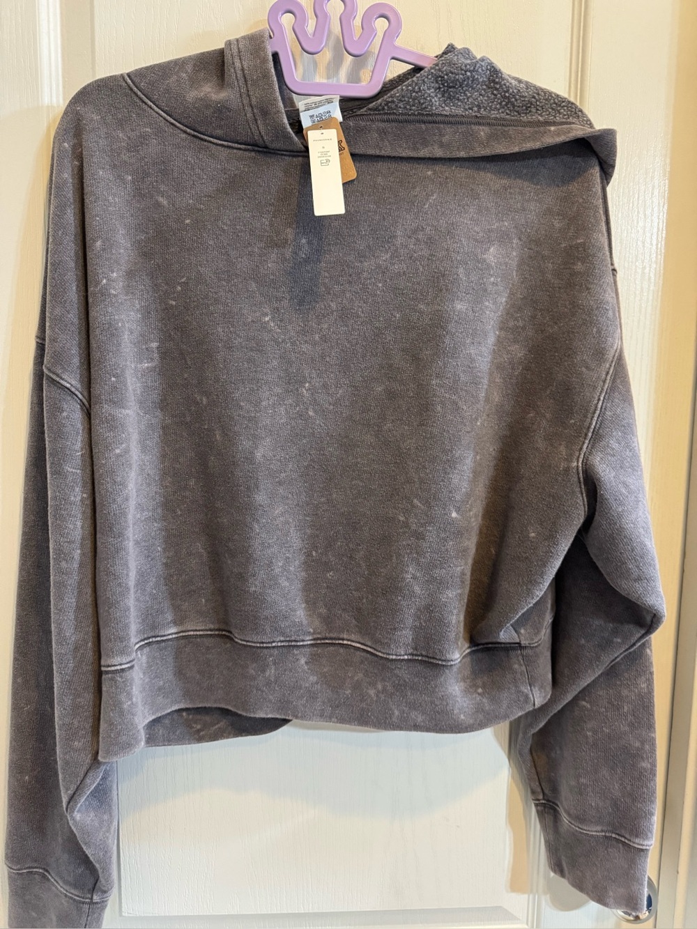 PINK Victoria's Secret Washed Gray Cropped Sweatshirt
